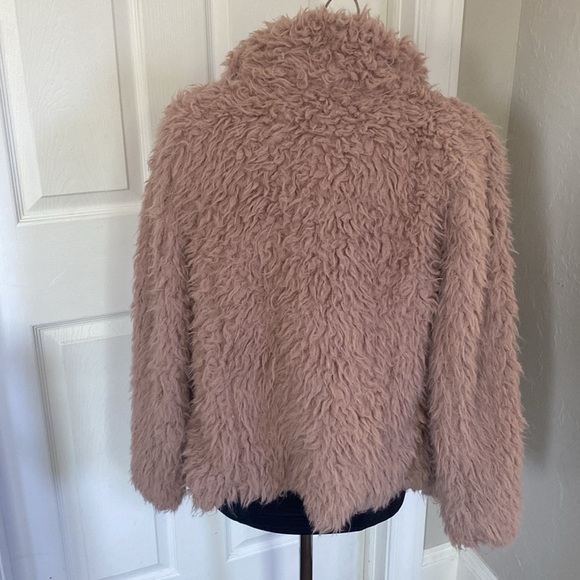 Zara Pink Teddy Jacket Plush Faux Fur - Picture 3 of 5